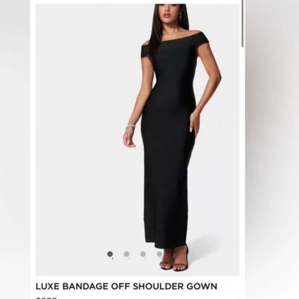 Bebe Bandage Maxi Dress off shoulder